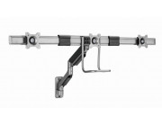 Monitor wall mount arm for 3 monitors up to 17-27-  Gembird MA-WA3-01, Adjustable wall 3 display mounting arm (rotate, tilt, swivel),  VESA 75/100, up to 6 kg, space grey
